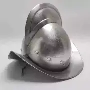 Spanish Comb Morion Helmet, Halloween Medieval Open Face Combat Crusader Helmet