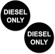 Gift Island DIESEL ONLY Decal Stickers (50mm), PACK OF 2 - Reminder diesel sticker for fuel cap - Fuel Reminder for Diesel Tank - Fuel Flap Fuel Type Self Adhesive for Cars - Motorhome - Vans - x2