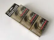 NEW 3 pack Maxell Gold VHSC TC-30HGX-GOLD Compact Video Cassette Tapes