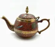 Handmade copper teapot with hand engraving for tea or home decoration Antique