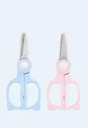 LALOCAPEYO 2-Pack stainless steel Kitchen Kids Scissors Meat Scissors, Dishwasher Safe Cooking Scissors, Multipurpose Stainless Steel Sharp Utility Food Scissors for Chicken, Poultry, Pink & Blue