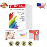 Versatile 48 Pack 8x10 Inch Acid-Free Canvas Panels for Beginners & Pros