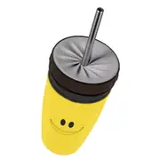No Cover Twist Top Cup - Leak-Proof Straw - Double-Walled Lidless Twizz Mug Yellow Smiling Face