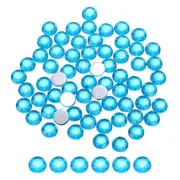 100Pcs Flat Back Round Rhinestones,8mm SS40 Deep Blue Crystal Rhinestones