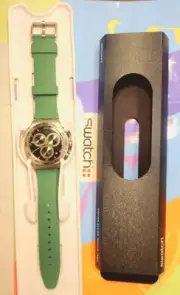 Swatch Watch CARBONIC GREEN YVS525 2023 Irony Chrono Designed By Fabrice Duport