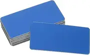 sourcing map 12 Pcs Blank Name Plates, 2.4 x 1.2 Engraved Metal Name Plate Laser Strong Adhesive Nameplate Anodized Aluminium Custom Blank Plates for Signs DIY Crafts, Blue