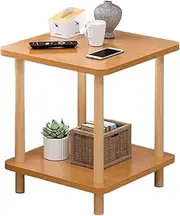 Uandhome Sofa Side Table,Nightstand Coffee End Table with Storage Shelf for Living Room,Bedroom,Small Spaces, Easy Assembly 2 Tier Modern Home Decor Bedside Table with Wood Legs (Wood)