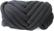 Crochet Wool Thick and Super Thick Roving Hand Knitting Crochet Soft and Super Thick Cotton Knitting Roving Blanket Spinning Rainbow Wool (Color : 0.5kg Dark Gray)