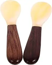 Cabilock 2Pcs Handle Caviar Spoons Natural Shell Dessert Spoons Coffee Spoons for Home Office and Restaurants