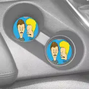 BEAVIS & BUTTHEAD DESIGN1 BLUE CUSTOM SANDSTONE CAR COASTER SET OF 2 ABSORBS