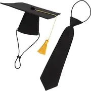 ROMISBABA Graduation Party Dog Decorative Necktie Scarf Kit Pet Tie Scarf Doctoral Hat for Puppy