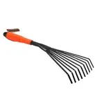 Steel Hand Rake Soil Tiller With Ergonomic Handle Small Leaf Rake Great For Yard