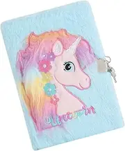 Ciieeo 5 Notebook Plush Cover Daily Diary Book for Girls Cartoon Fluffy Journal for Office Home
