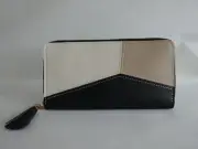 Tassel Decor Colorblock Long Wallet, Zipper Multi Layer Clutch Bag For Coin