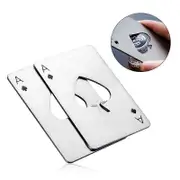 2-Pack Poker Bottle Opener, Creative Stainless Steel Bottle Opener for Playing Cards, Personalized Fun Beer Bottle Opener, Silver