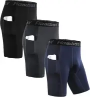 Roadbox Compression Shorts for Men, Athletic Medium, Black,gray,navy Blue