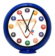 Pool Room Rack Wht, Blue Non-Lighted Gas Pump Globe Advertising Quartz Clock