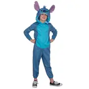 Stitch Hooded One Piece Plush Deluxe Costume Unisex Full Jumpsuit - Blue