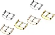 [ANDRESLAD] 6Pcs Electroplate Watch Buckle Silver Gold Rose Gold Durable Lightweight Easy to Install Clasp for Watch Straps