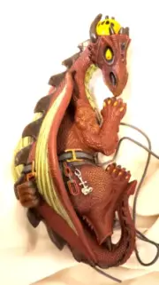 Fabulous Tree-Climbing DRAGON Resin 12"Dragon w/Climbing Gear NIB_terrific gift!