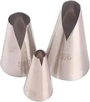 Cream Icing Piping Nozzle Tip Stainless Steel Cream Puff Pastry Cake Decoration Tools 3PCS