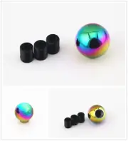JDM Neo Chrome Round Shift Knob Univesal Fit Honda Acura Mazda EVO WRX STI