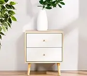 Merryluk Nightstand with Drawer and Storage Shelf, Bedside Table End Tables, File Cabinet Storage with Sliding Drawers and Shelf for Bedroom