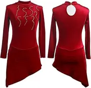 [Zagitova] Figure Ice Skating Dress for Girls Long Sleeve Roller Skating Dancewear Skating Dance Costume Team Uniforms