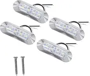 PLAFOPE 4pcs waterproof boat lights Truck Light Truck Side Light Truck Side Marker Lights Truck Indicator Light Trailer Side Light Signal Lights Trailer Lights Kit LED white side label abs