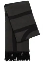 Totême Logo-intarsia Wool Scarf - Charcoal ONE SIZE