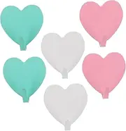 Alasum 6pcs Heart Shaped Adhesive Hooks for Wall Cute Heavy Duty Hooks for Soft Girl Decor Easy Installation for Hanging Keys Towels and Hats No Damage to Walls