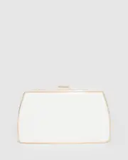 White Claudette Hardcase Clutch Bag
