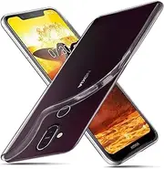 DN-Technology Nokia 8.1 Case, TPU Rubber Gel Shock-Absorption Bumper Anti-Scratch Transparent Silicone Cover for Nokia 8.1 (Clear)