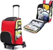 First Aid Kit Backpack Large Capacity Medical Supplies Bag with Inner Dividers, First Responder Trauma Bag Empty Emergency Rescue Kit Bag for Outdoor Hiking, Backpacking, Camping, Traveling