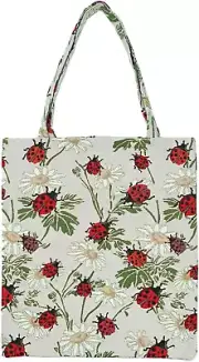 Tapestry Reusable Grocery Eco Friendly Shopping Tote Bag in Floral and Bird Desi