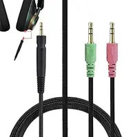 V-MOTA Replacement Nylon Braided Audio Headphone Cord Compatible with Drop + EPOS PC38X/G4ME ONE/Game Zero/PC373D/PC37X/GSP300/301/350/500/600/601/670 Headphones (PC Cable)