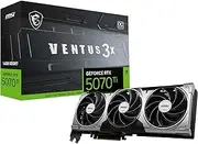 MSI Gaming RTX 5070 Ti 16G Ventus 3X OC Graphics Card (16GB GDDR7, 256-bit, Extreme Clock TBD MHz, DisplayPort x 3 2.1a, HDMI 2.1b, NVIDIA Blackwell Architecture)