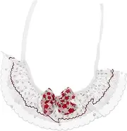 Elegant Polyester Cat Collar Pearl Bow Pet Necklace Decorative Collar Kitten Dog Comfortable for Daily Wear