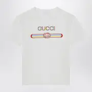 [GUCCI] White T-shirt with multicolored logo 6 Y White