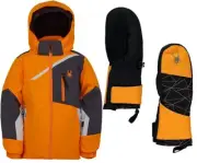 2PC Set Spyder Boys Mini Challenger Insulated Jacket&Cubby Mittens Jacket Size 4