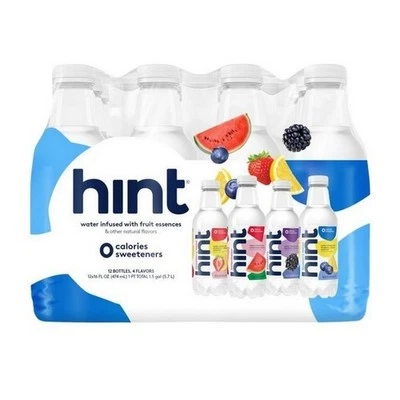 Hint White Variety Pack Flavored Water 16 Oz (12 Count)