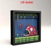 Pixel Frames Capcom Mega Man 2 Lantern Fish 9x9 Inches Shadow Box Art