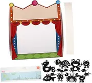 1 Set Puppet Theater Set with Shadow Puppet Accessories for Creative Storytelling DIY Craft Educational Fun