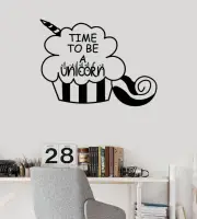 Time To Unicorn Quote Unicorns Vinyl Wall Art Decor Sticker for Home Room Decals
