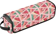 [sanluoli] 2-in-1 Curling Iron Travel Case with Heat Resistant Mat Waterproof Curling Iron Travel Case Summer Geometric Peach Travel Bag for Hair Tools