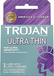 Trojan Ultra Thin Lubricated Condoms 3 Pack