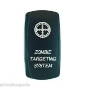 WHITE DUAL LED BACKLIT ROCKER SWITCH LASER ETCHED 20A 12V ZOMBIE TARGETING TRUCK