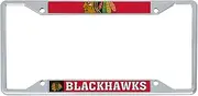 Chicago Blackhawks Team NHL National Hockey League Metal License Plate Frame for Front or Back of Car Officially Licensed (Up Close)