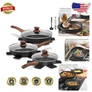 Lightweight Non-Stick 12-Piece Cookware Set - Perfect for Every Cooking Occasion