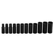 357 - 3/8Inch Drive 12 PCS Set- 6 Point Deep Metric Imp. Sockets 8mm - 19mm 3EA